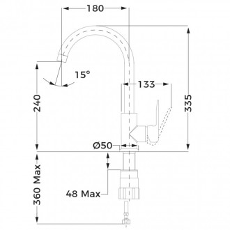 Змішувач кухонний Teka IN 915 (53915620N) чорний