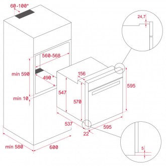 Електрична духова шафа з функцією піца Teka MaestroPizza HLB 8510 P (111000046) чорне скло