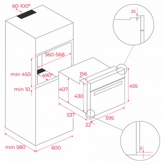 Електрична духова шафа + мікрохвильовка Teka Full Black HLC 8440 C FBK (111160028) чорне скло