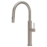 Змішувач кухонний з висувним виливом та двоструменевим душем Gessi 316 Kitchen Cesello нержавіюча сталь полірована (60026#239)