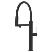 Смеситель кухонный с гибким изливом и двухструйным душем Gessi 316 Kitchen Meccanica матовый черный (60212#299)