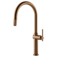Змішувач кухонний з висувним виливом Gessi Habito бронза браширована PVD (60672#726)