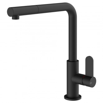 Змішувач кухонний з висувним виливом Gessi Helium матовий чорний (50103#299) Змішувач кухонний з висувним виливом Gessi Helium матовий чорний (50103#299)