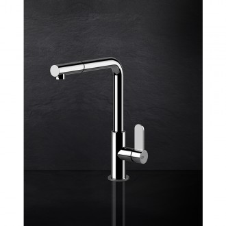 Змішувач кухонний з висувним виливом Gessi Helium матовий чорний (50103#299) Змішувач кухонний з висувним виливом Gessi Helium матовий чорний (50103#299)
