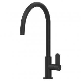 Змішувач кухонний з висувним виливом Gessi Helium матовий чорний (60077#299) Змішувач кухонний з висувним виливом Gessi Helium матовий чорний (60077#299)