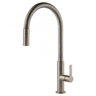 Змішувач кухонний з висувним виливом Gessi Mesh нержавіюча сталь (60003#149)